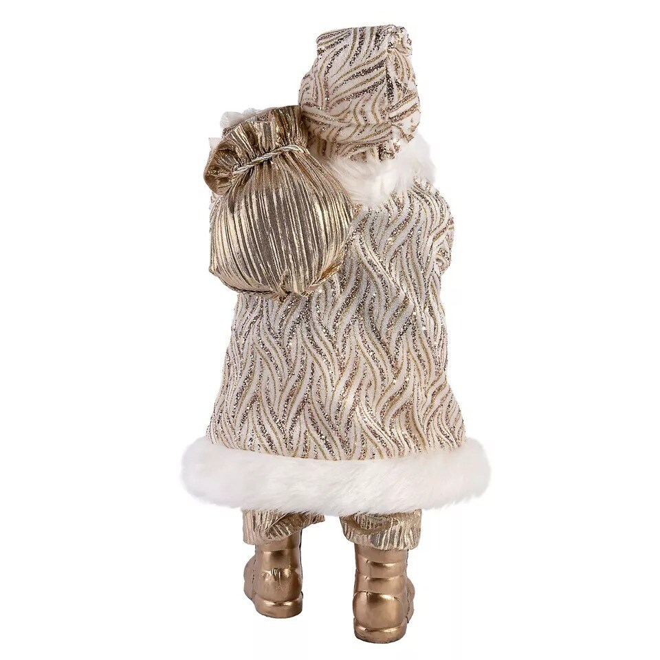 18&#x22; Gold Santa Claus Collectible Doll Santa Christmas Figurine Holiday Decor