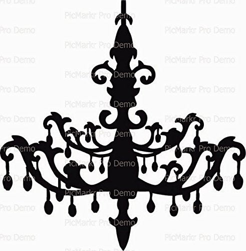 1/4 Sheet Cake Chandelier Edible Cake or Cupcake Topper D9949
