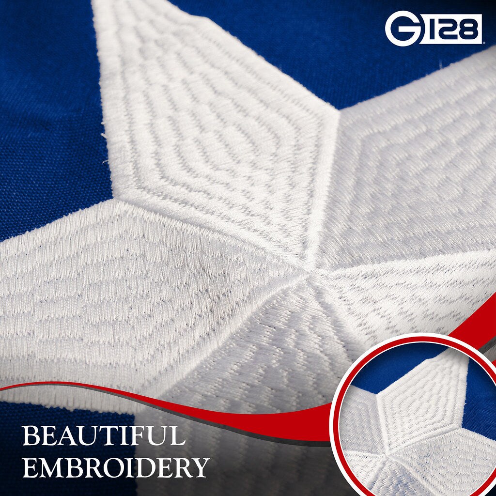 G128 3 Pack: Puerto Rico Puerto Rican PR Flag | 3x5 Ft | Embroidered 220GSM SPUN POLYESTER - Embroidered Stars, Sewn Stripes, Brass Grommets, Indoor/Outdoor, Vibrant Colors, Heavy Duty SPUN POLYESTER