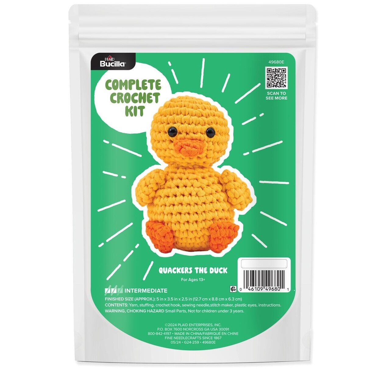 Bucilla Amigurumi Kit-5&#x22; - T-Shirt Yarn Duck