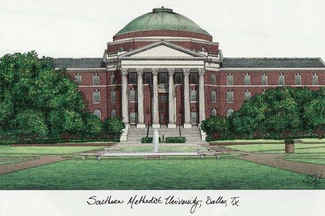 Southern Methodist University Mustangs University 11w x 8.5h Spirit Diploma Manhattan Black Frame with Bonus Campus Images Lithograph (value savings $59)