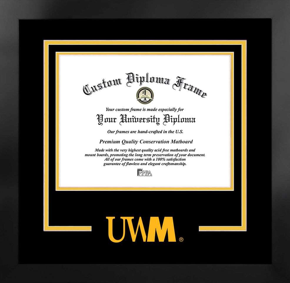 University of Wisconsin, Milwaukee 10w x 8h Spirit Diploma Manhattan Black Frame with Bonus Campus Images Lithograph (value savings $59)