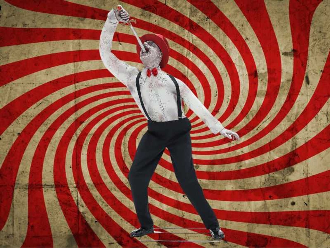 72&#x22; Sword Swallower Animated Halloween Prop