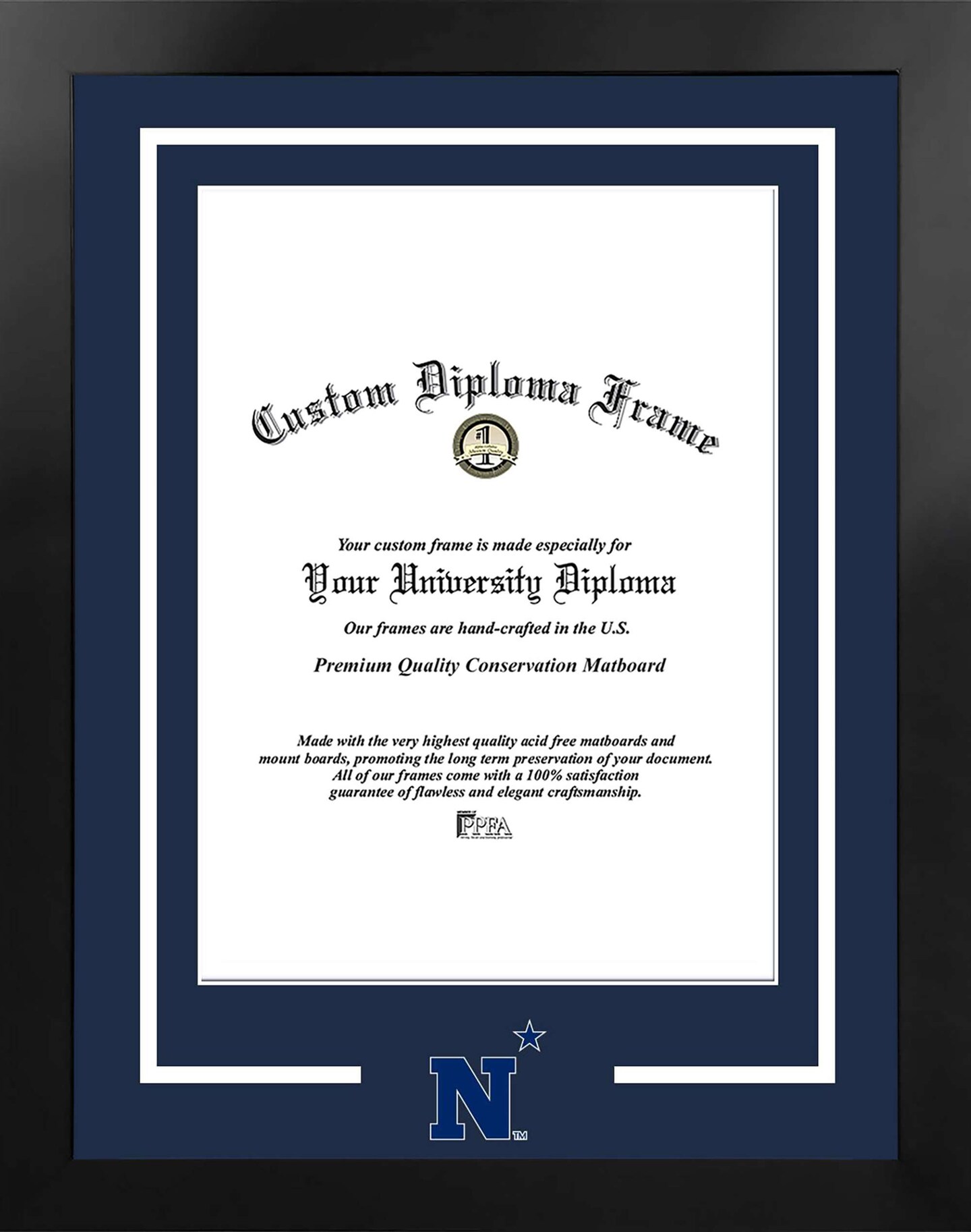 United States Naval Academy10w x 14h Spirit Diploma Manhattan Black Frame with Bonus Campus Images Lithograph (value savings $59)