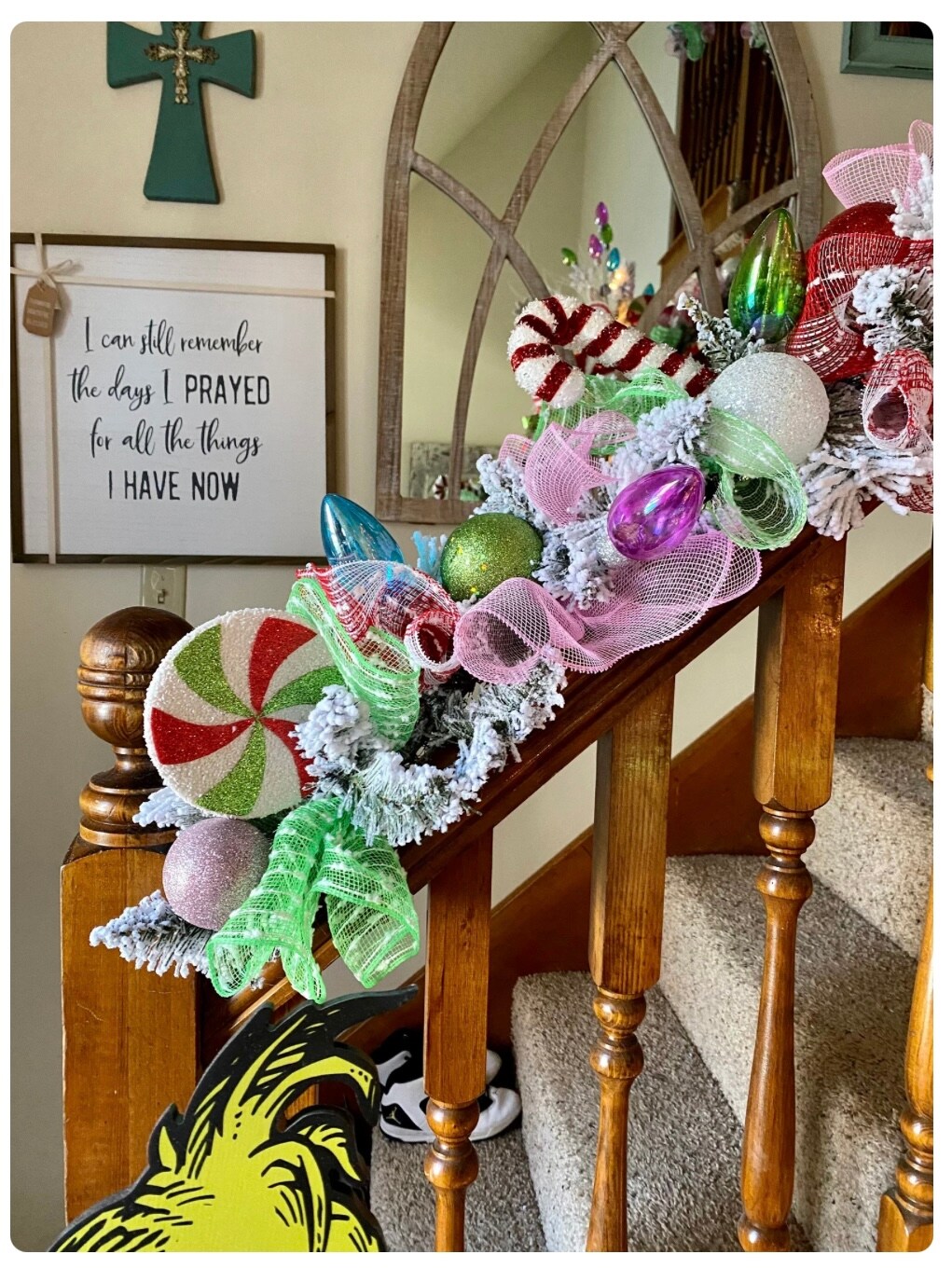 Christmas Garland, Christmas Decor, Staircase Garland for Christmas, Garland for Front Door, Candy Christmas Decor, Christmas Swag, Holiday product 3