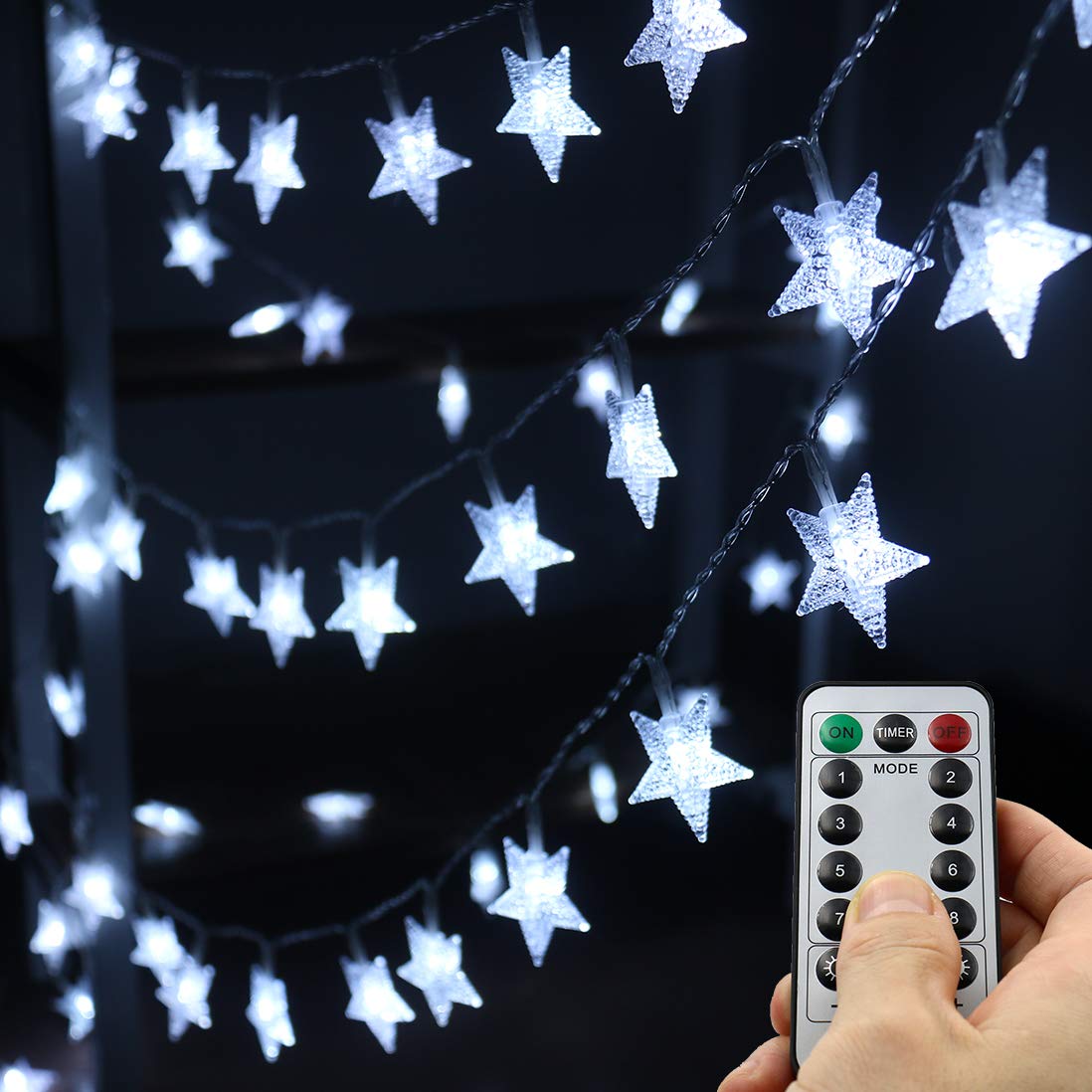 Xingpold Led Star String Lights Outdoor Battery Operated String Lights