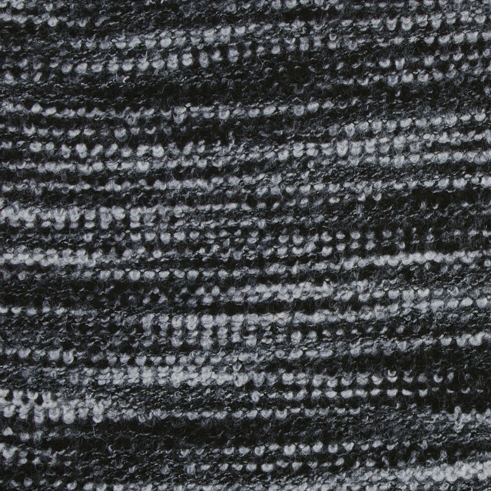 1 Yard Sumptuous Black/Gray Italian Wool Blend Fabric, Medium Weight, 53 inch Width
