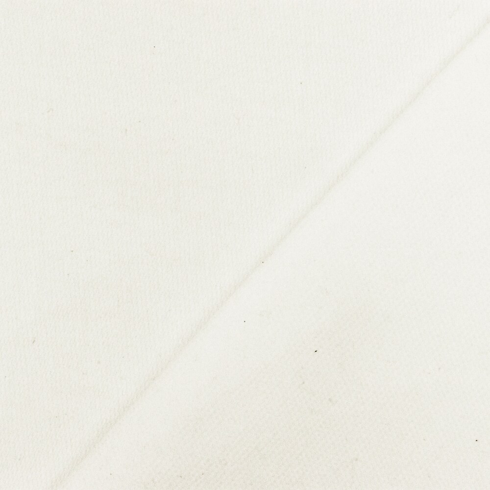 Classic Ivory Solid Stretch Cotton Dobby Woven Fabric By the Yard