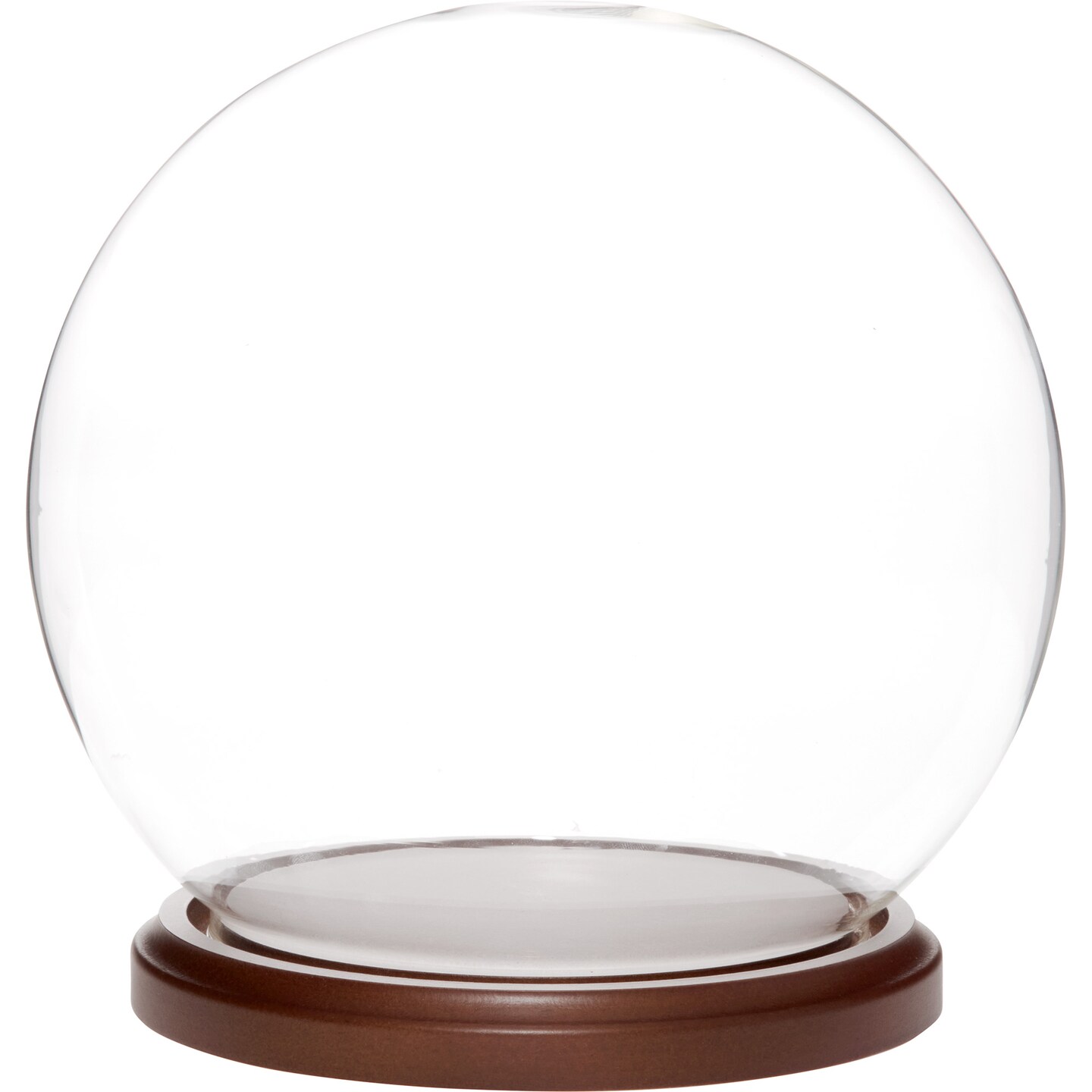 Plymor 7.5 inch x 8.5 inch Glass Display Dome Globe Cloche (Dark Wood Base)