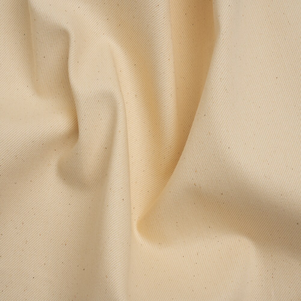 1 Yard Organic Cotton Denim Twill by Rag &#x26; Bone Natural Ecru Designer Deadstock Made in Italy Fabric