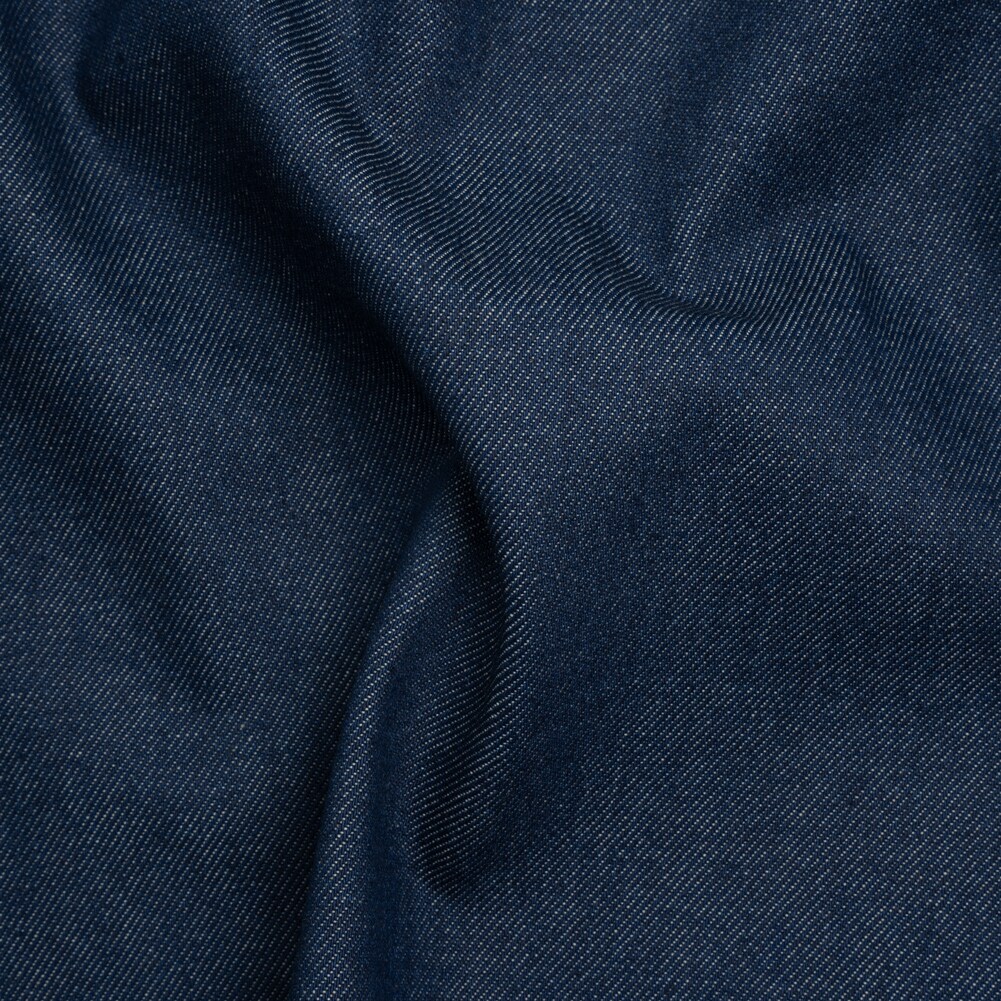 1 Yard Lightweight Rigid Cotton Denim Twill Light Indigo and Cream Deadstock