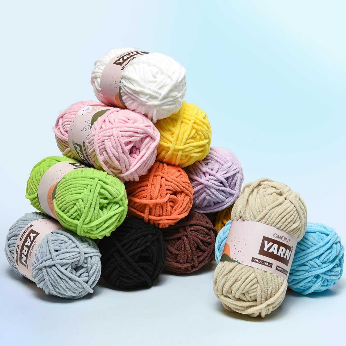 3 Packs Plush Chenille Chunky Crochet Yarn - Dark Pink