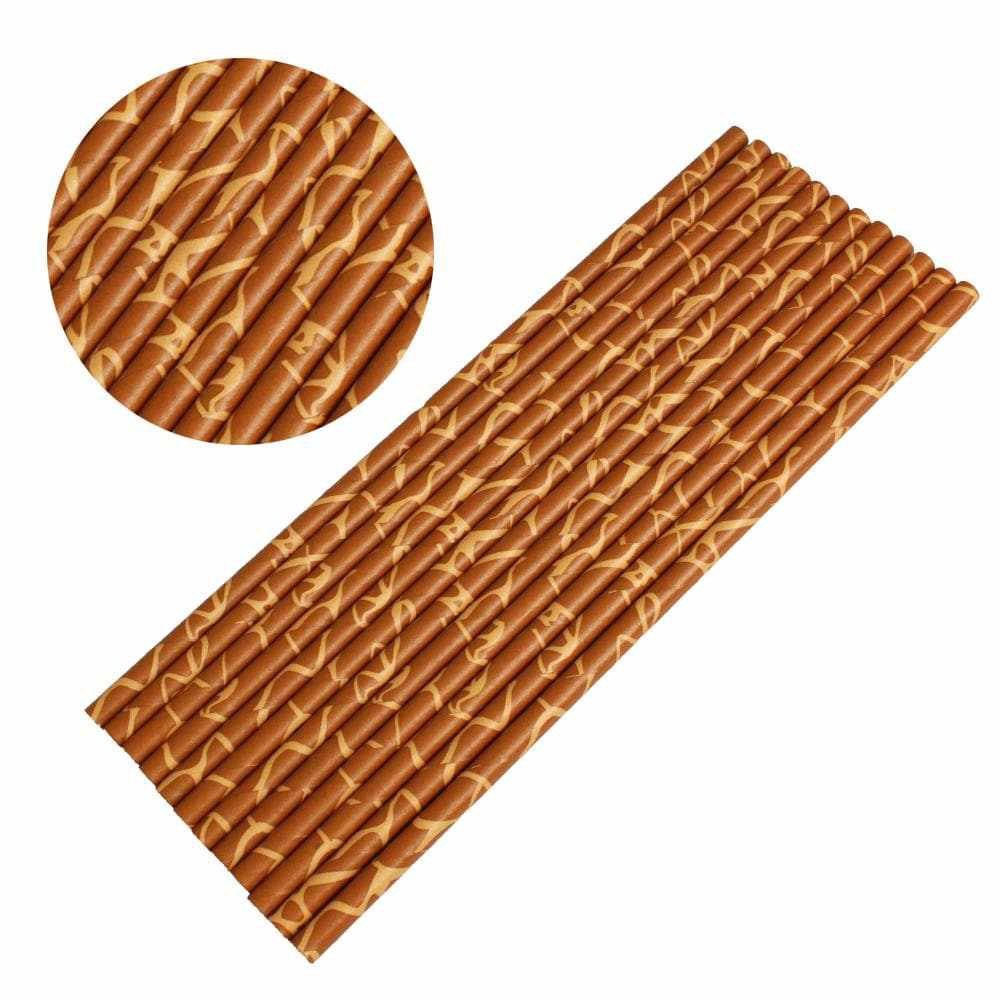 Giraffe Print Cake Pop Party Straws