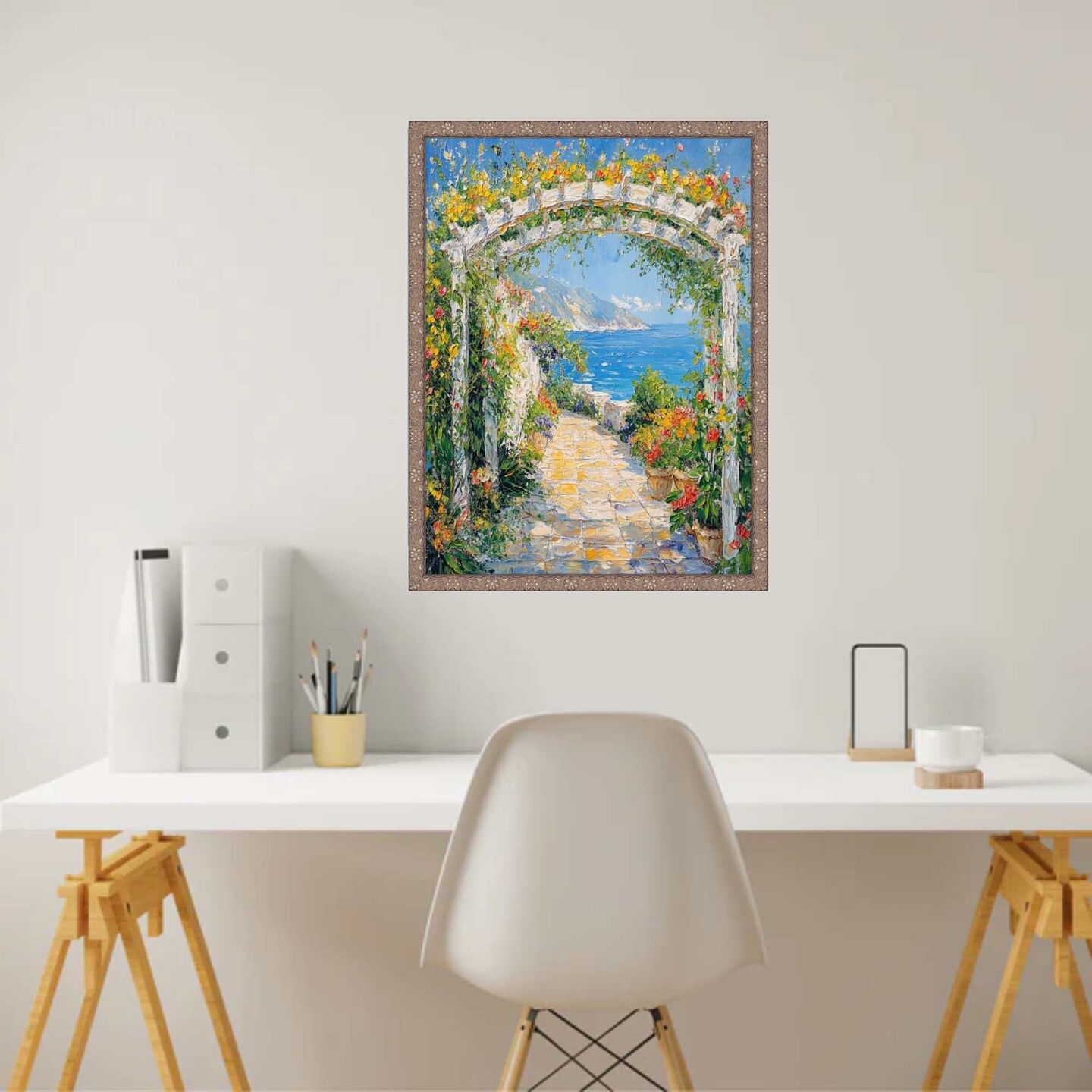 Slim Silver Pewter Leaf Floral Star Picture Frame 10x15 frame