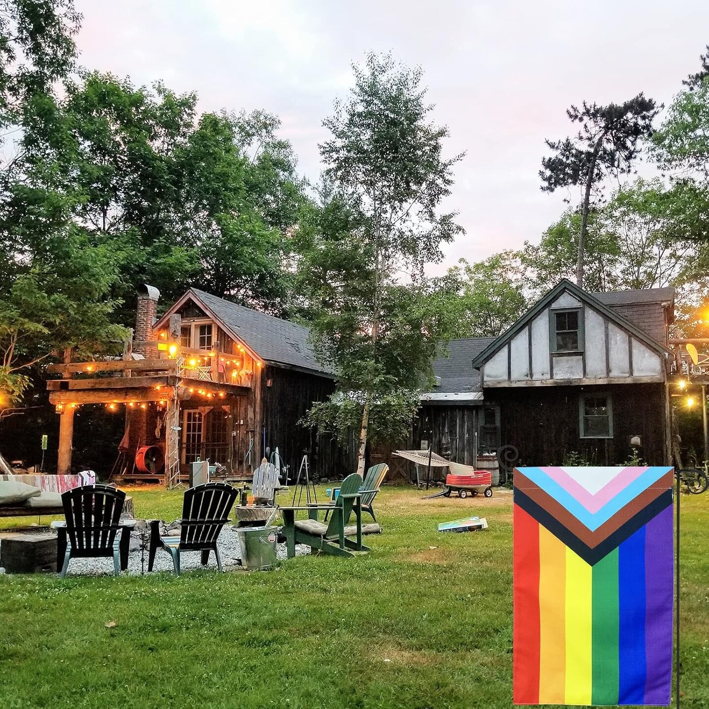 Pride Garden Flag Small Gay Yard Flags 12.5x18 Inch Double Side LGBTQ Progress Flags for Wall