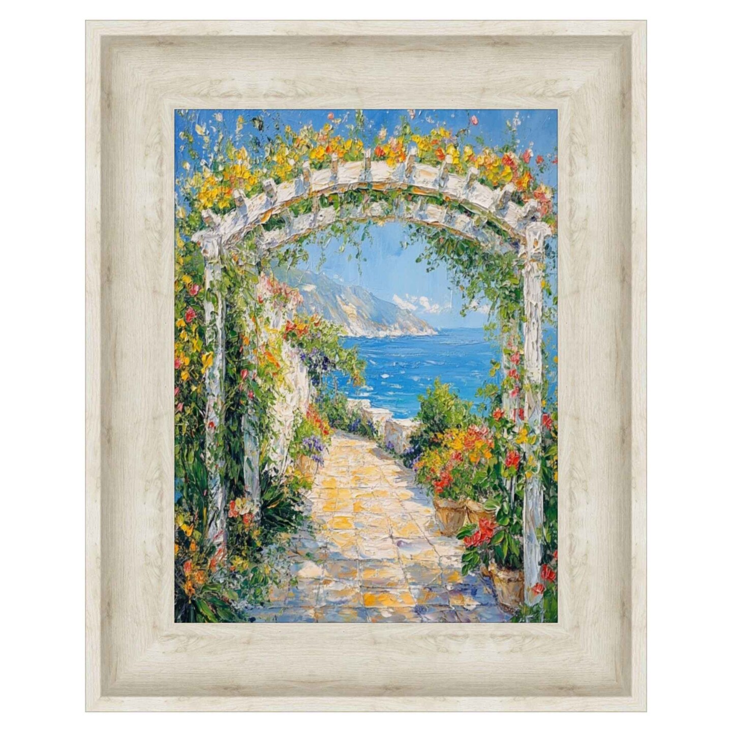 Wide White Wash Scoop Wooden Picture Frame 30x40 frame