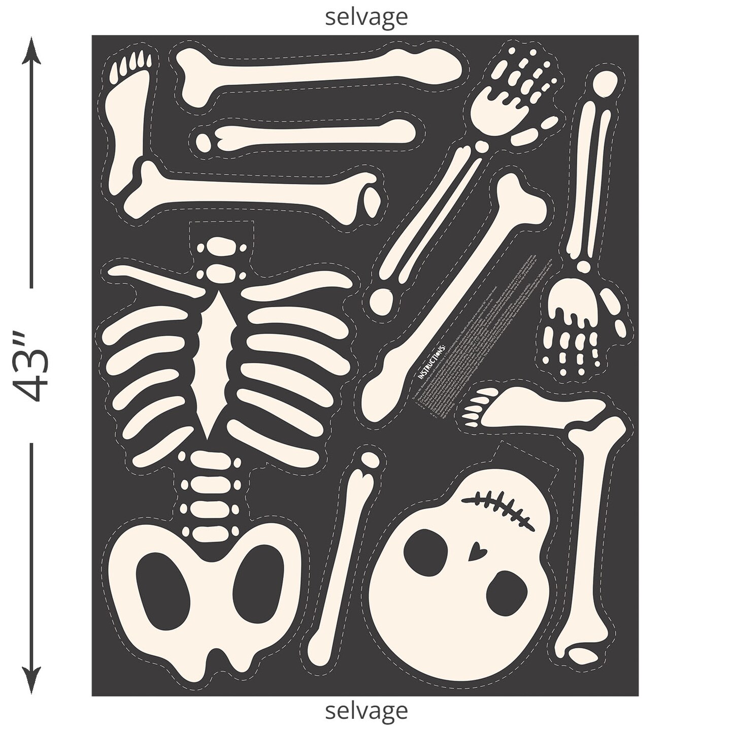 Mr. Bones Jr. Panel (p16039-panel) | Hey Pumpkin | My Mind&#x27;s Eye | Riley Blake