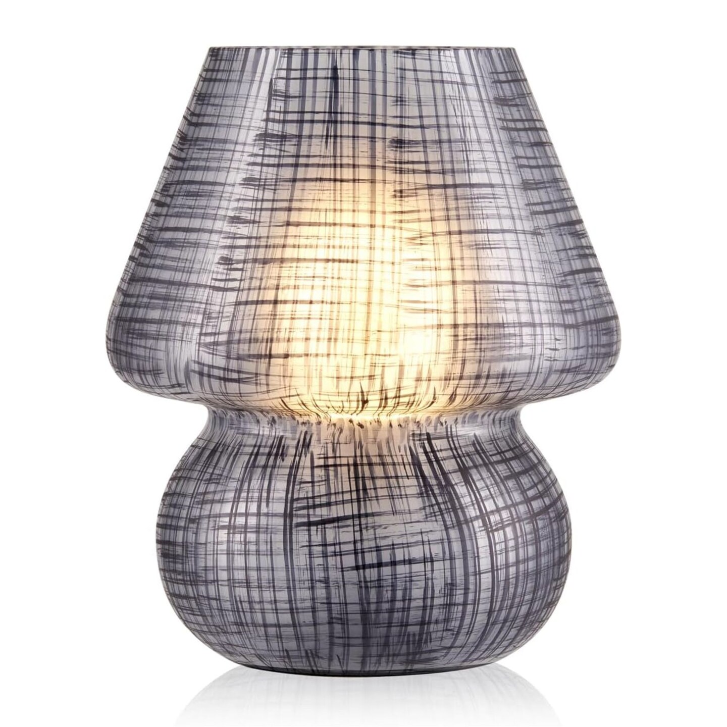 Next Glow Mushroom Lamp &#x2013; Retro Funky Mushroom Black Table Lamp, Dimmable LED, E26 Socket 120v