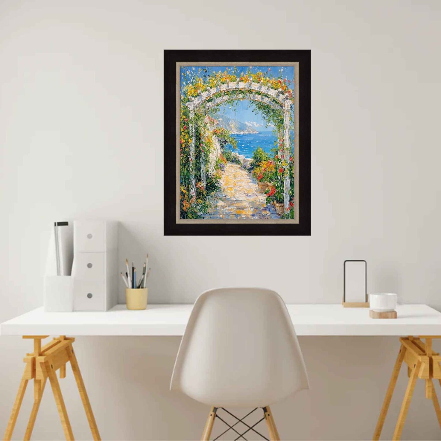 Cafe Wood With Silver Lip Picture Frame 36x48 frame