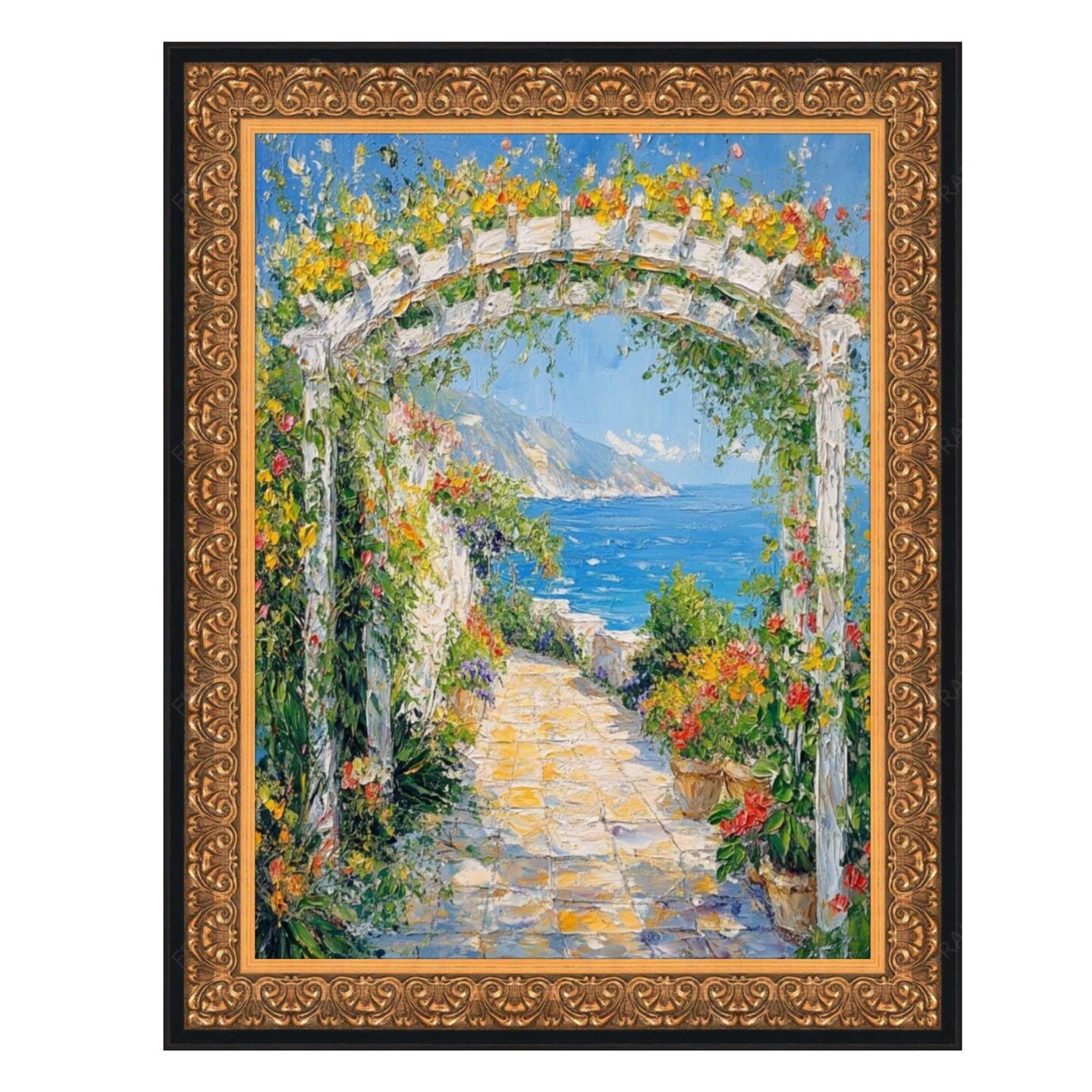 Antique Floral Gold With Black Lip Picture Frame 11x16 frame