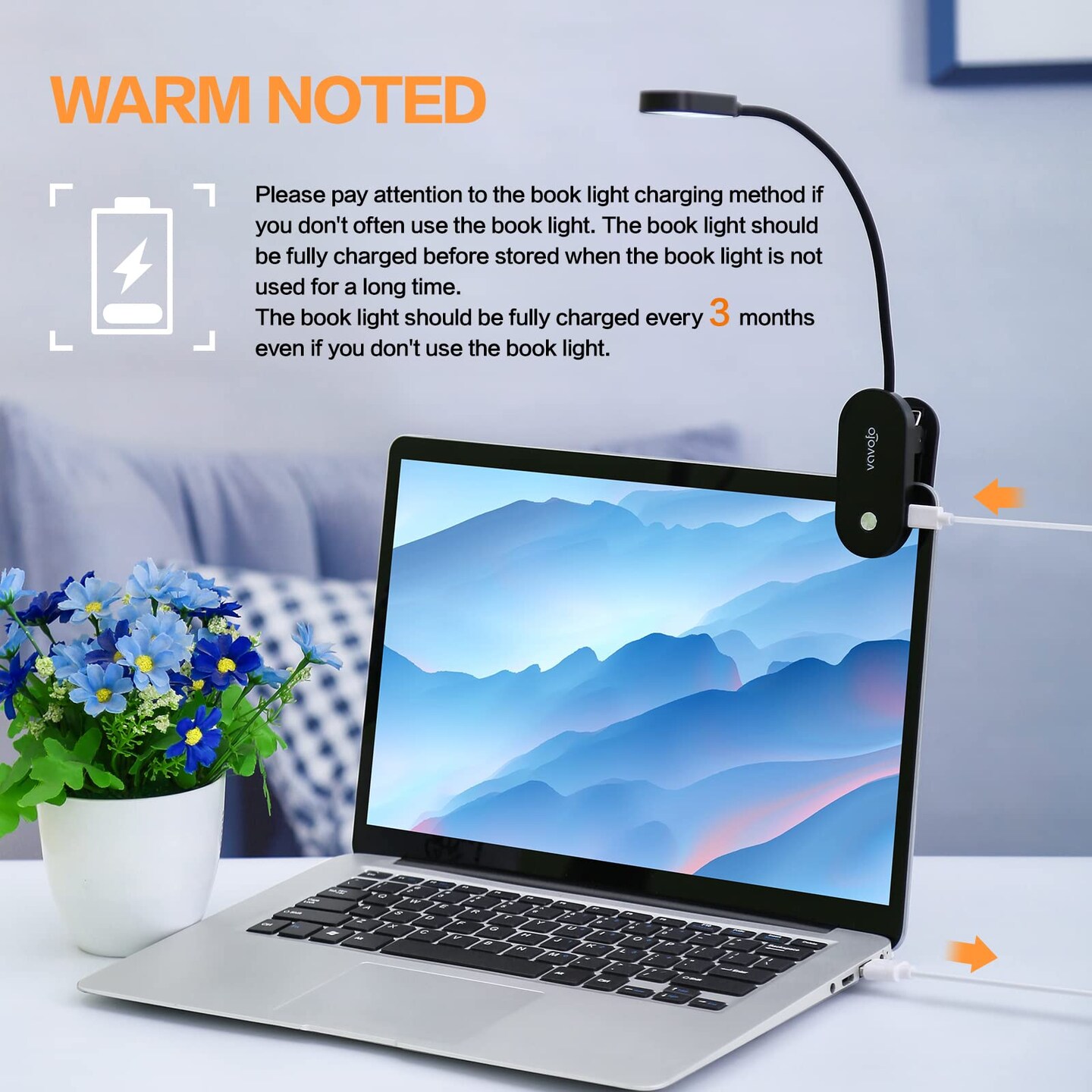 Rechargeable Book Light, 14 LEDs Eye Care Clip On Amber Reading Light for Bookworms Reading in Bed with 9 Colors 9 Brightness(Black)