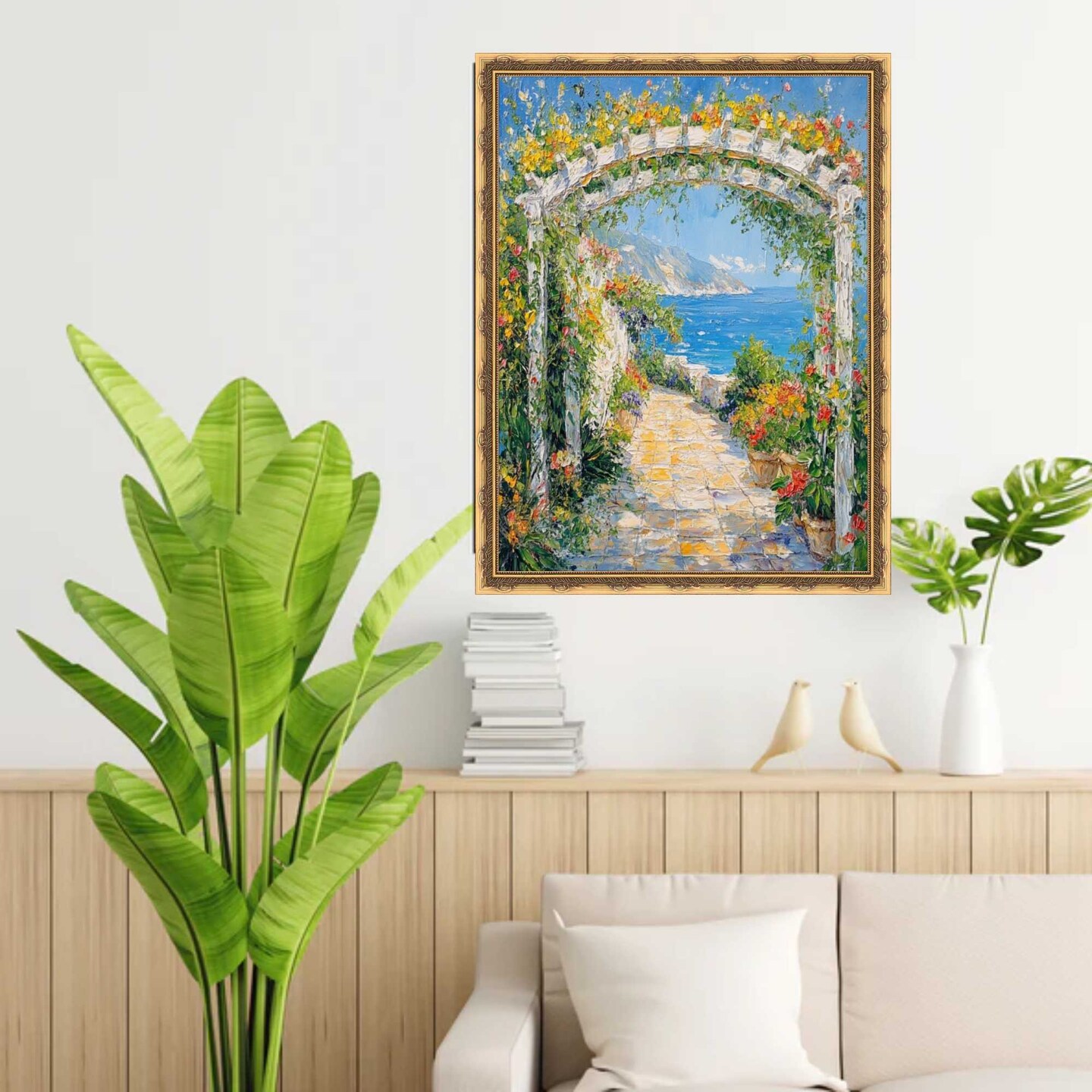 Slim Gold Leaf Design Picture Frame Deco 36x48 frame