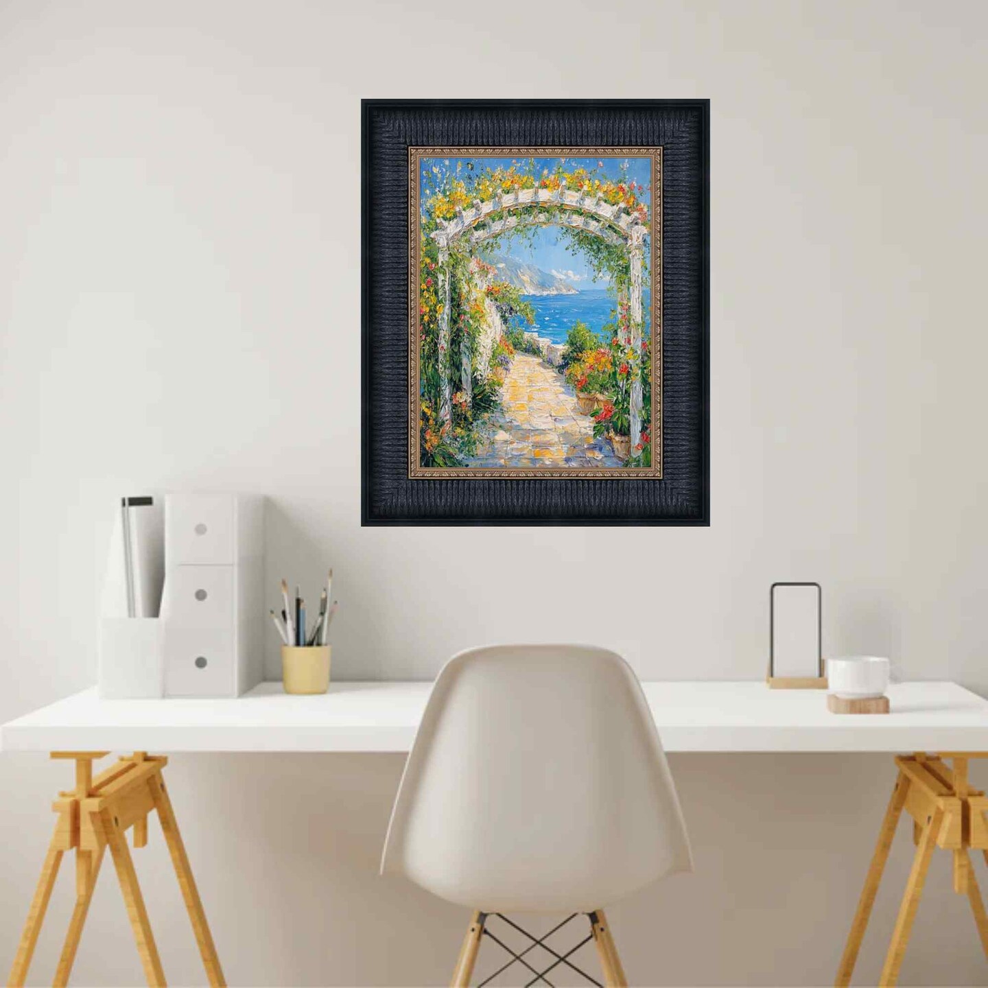 Wide Venetian Black With Gold Luxury Picture Frame 36x48 frame