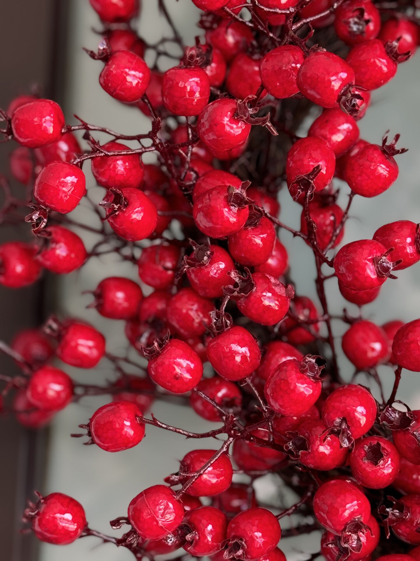 Faux Red Berry Wreath Christmas Holiday Winter Decor
