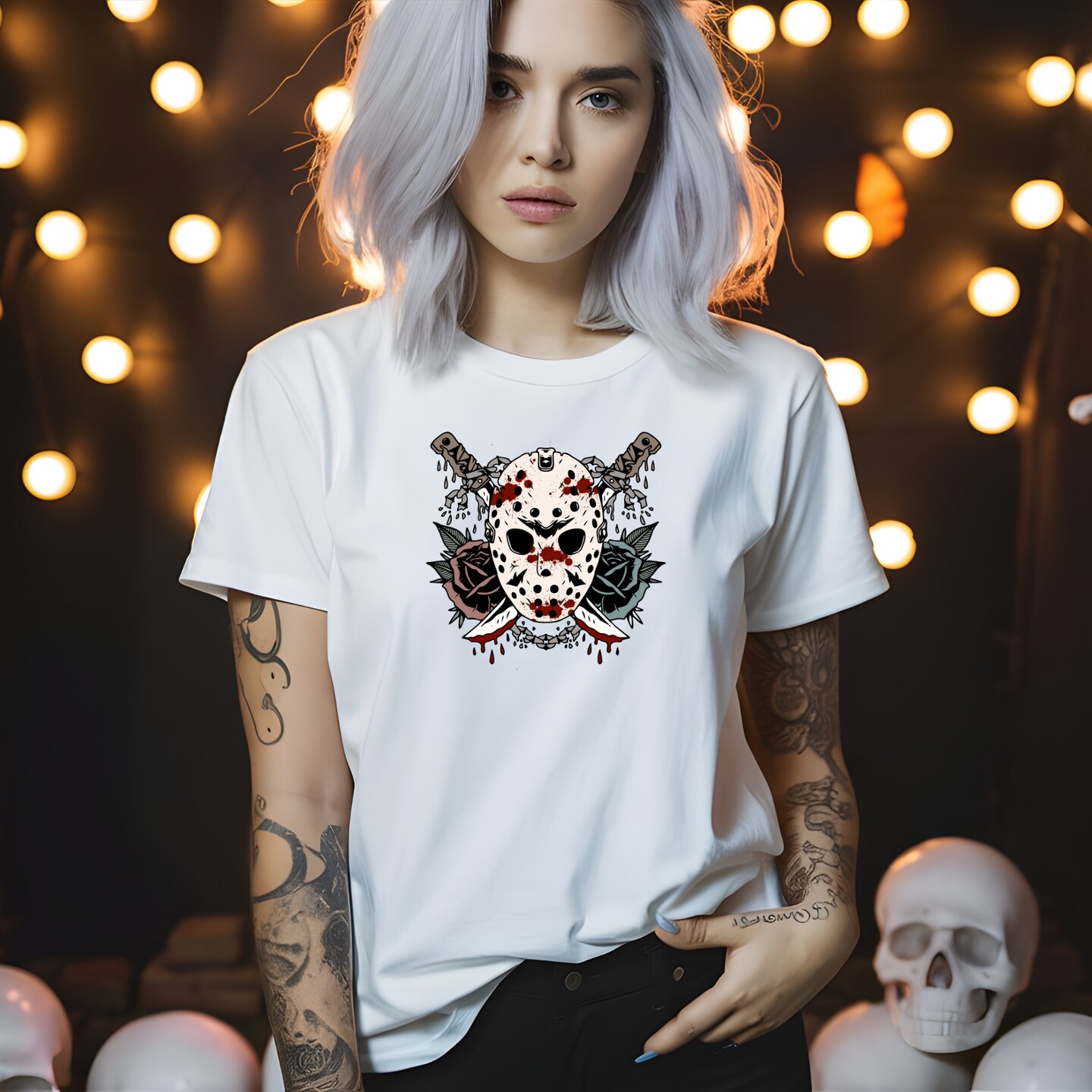 Friday the 13th Horror Shirt | Jason Voorhees Bleached T-Shirt | Horror Movie Tee | Slasher Fan Shirt | Spooky Graphic Tee product 2