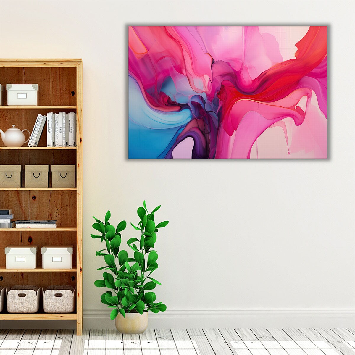 Pink Abstract Canvas Wall Art Print – Modern Framed Canvas Art for Living Room and Bedroom | Paint Party Extravaganza product 5