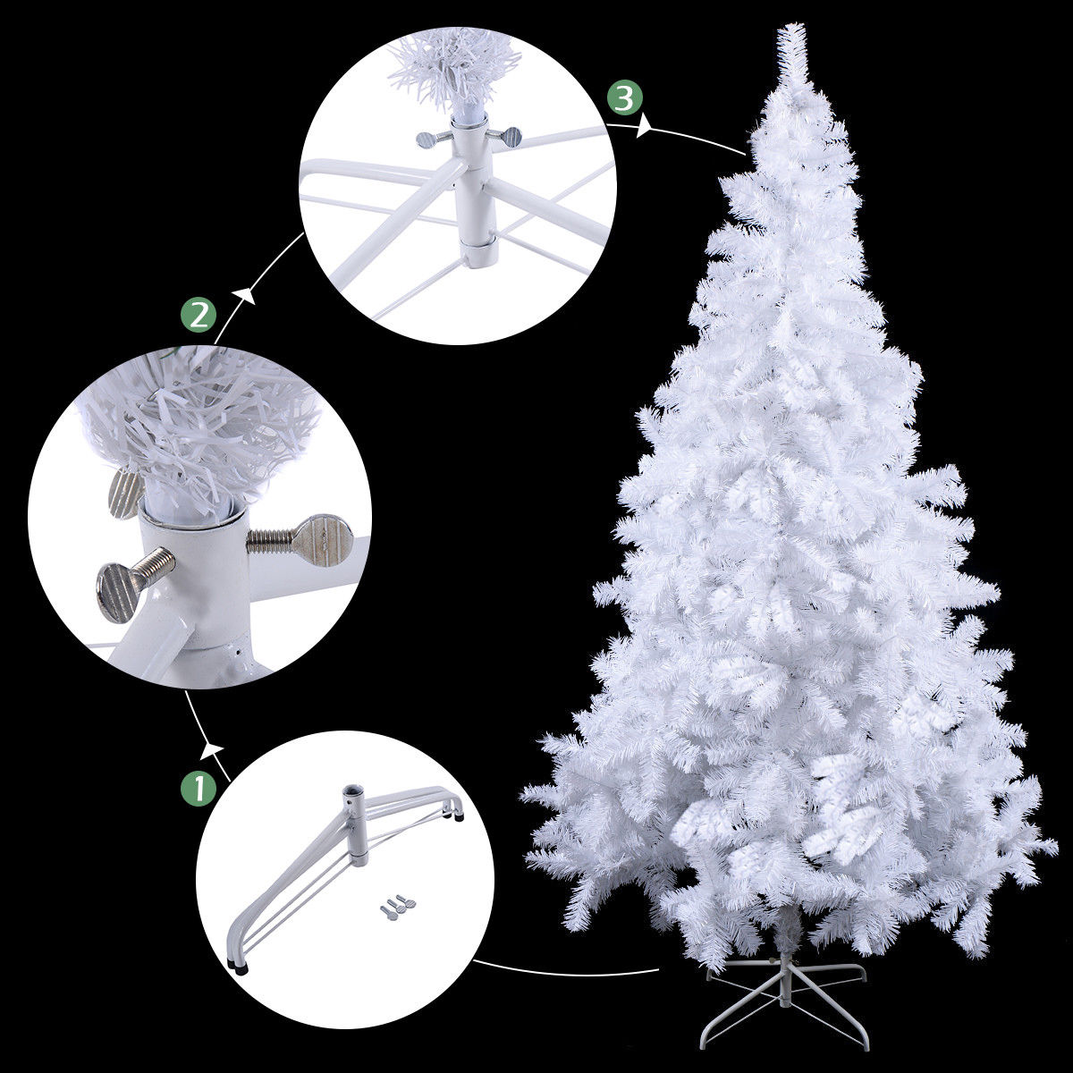 Costway 5Ft Christmas Tree Artificial PVC W/Stand Indoor Outdoor Decoration White