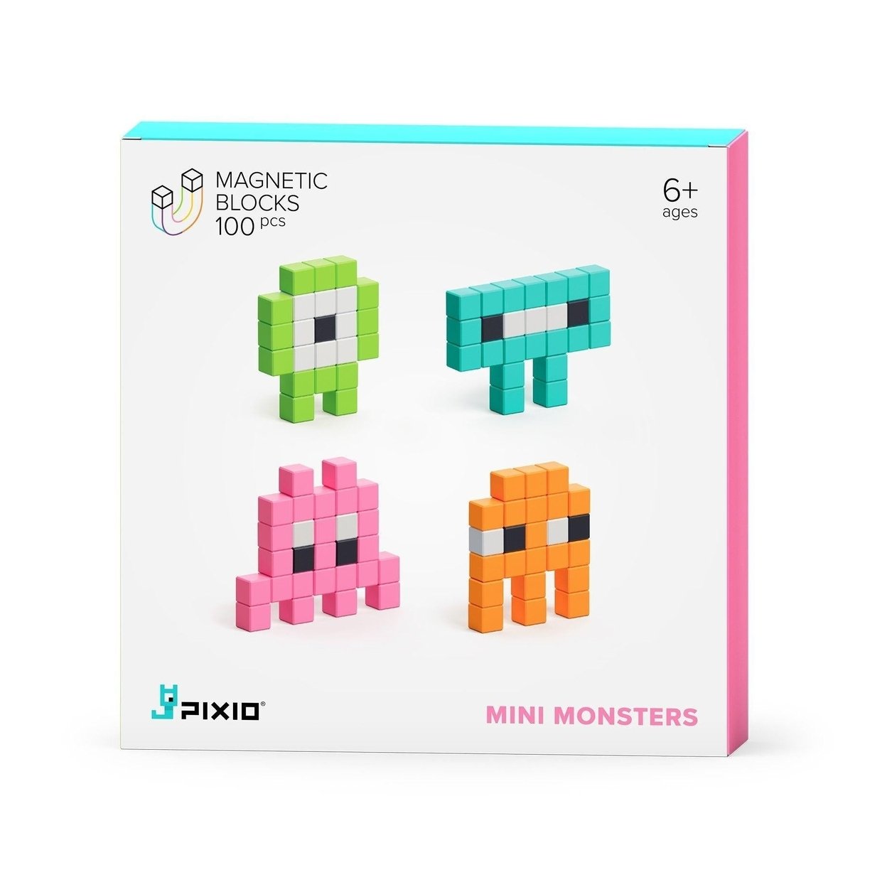 Mini Monsters - 100 Magnetic Blocks In 6 Colors