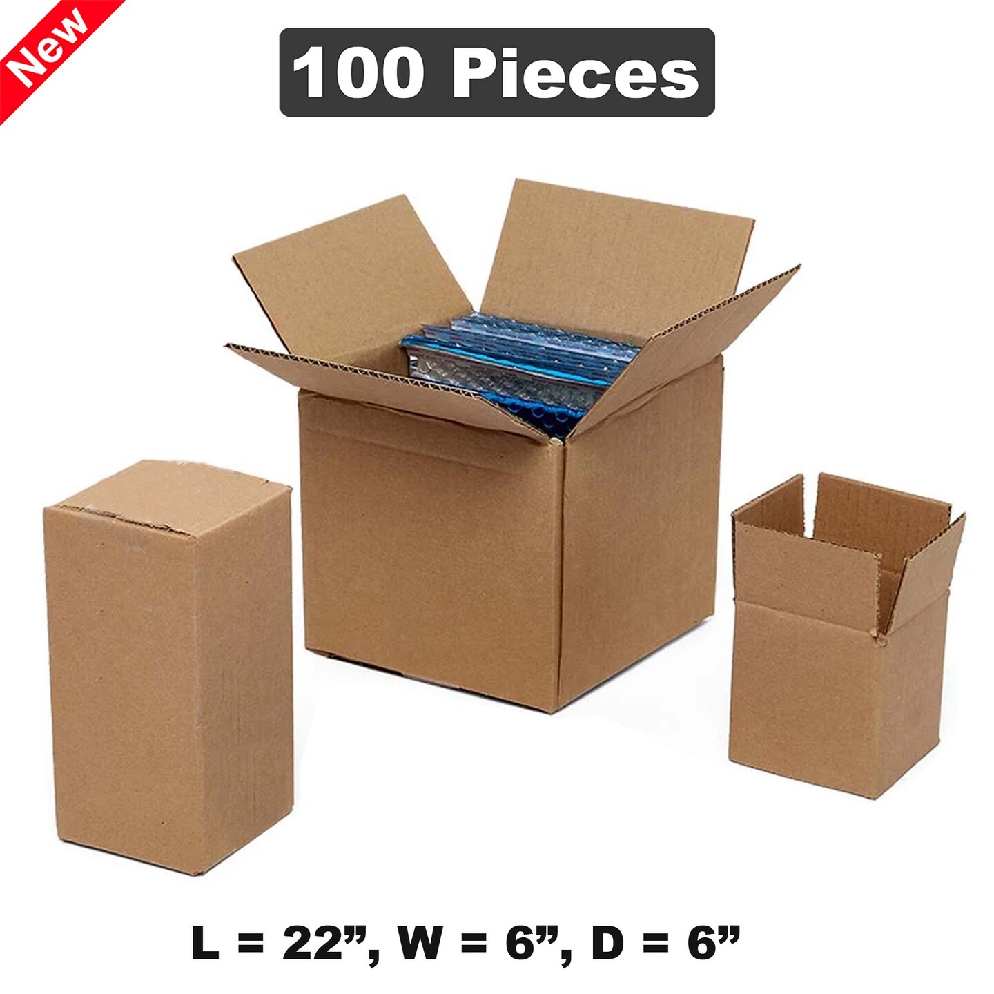 Slim Shipping Boxes 22&#x22; x 6&#x22; x 6&#x22; for Long Items