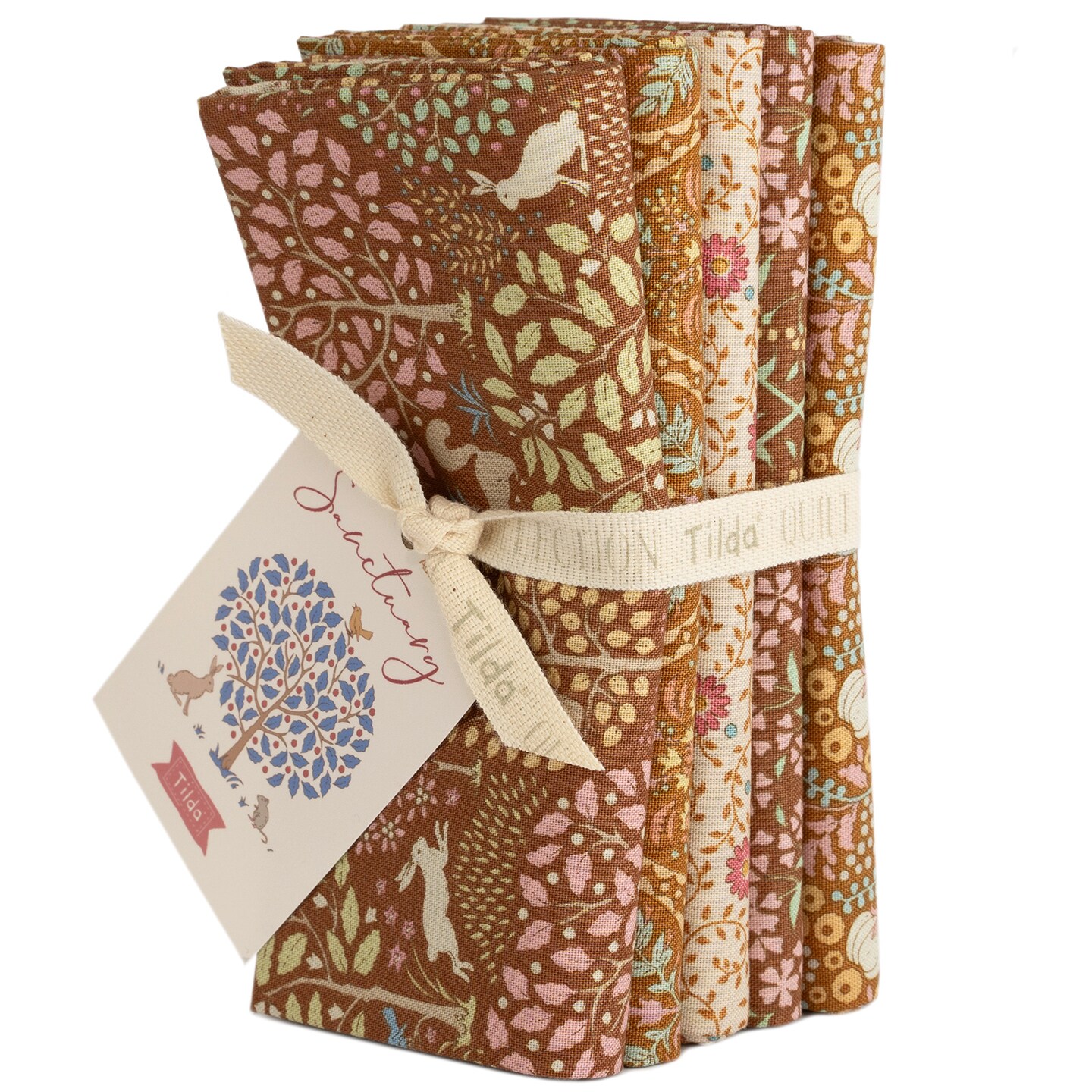 Tilda Sanctuary Caramel & Ochre Fat Quarters - 5 pieces - 100% Cotton
