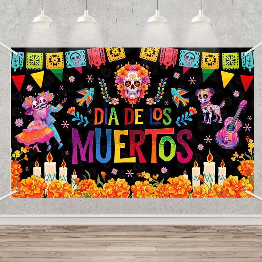 Mexican Day of The Dead Backdrop for Mexican