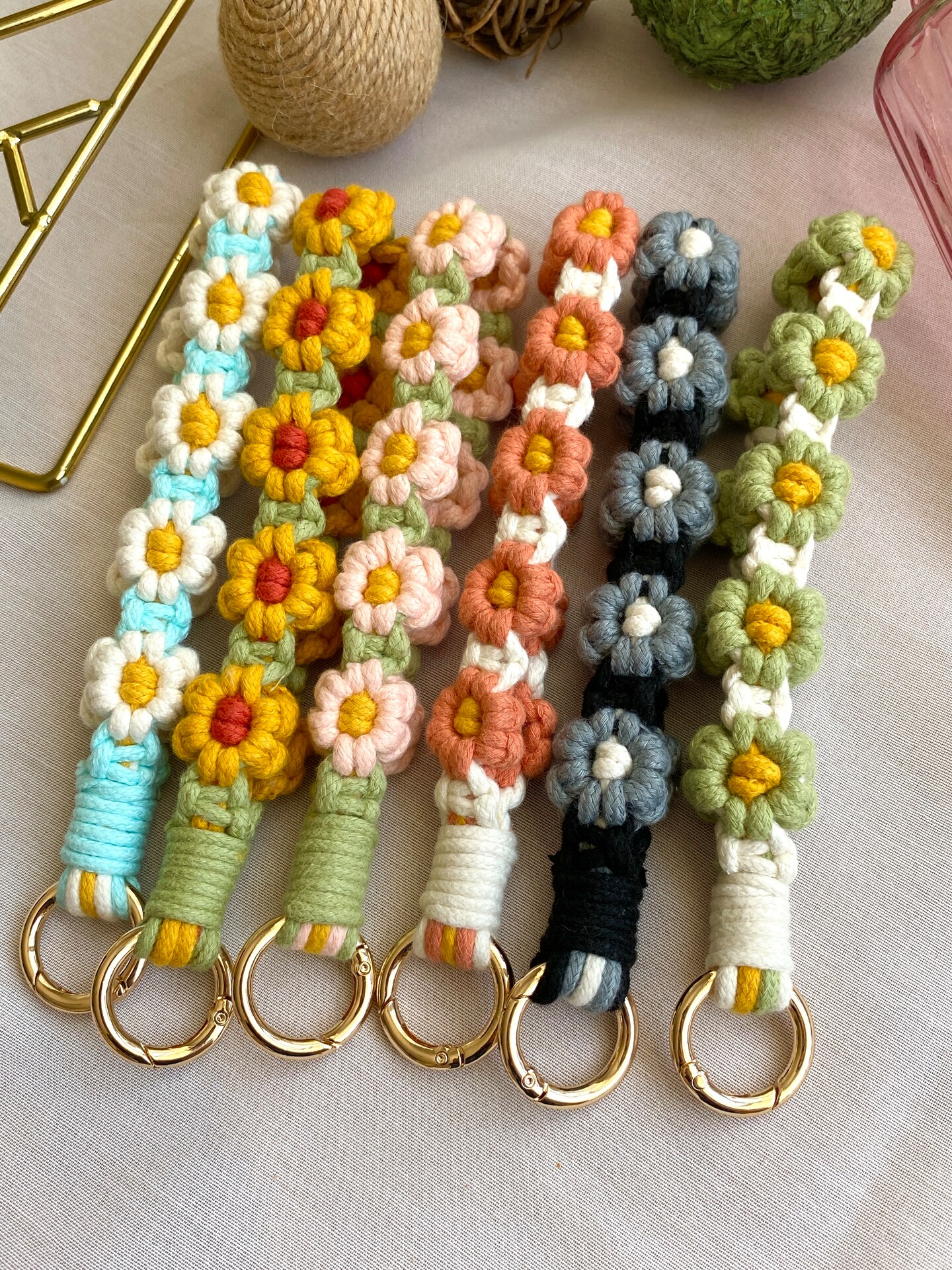 Personalized Crochet Wristlet, Custom Name Keychain Woven Bag