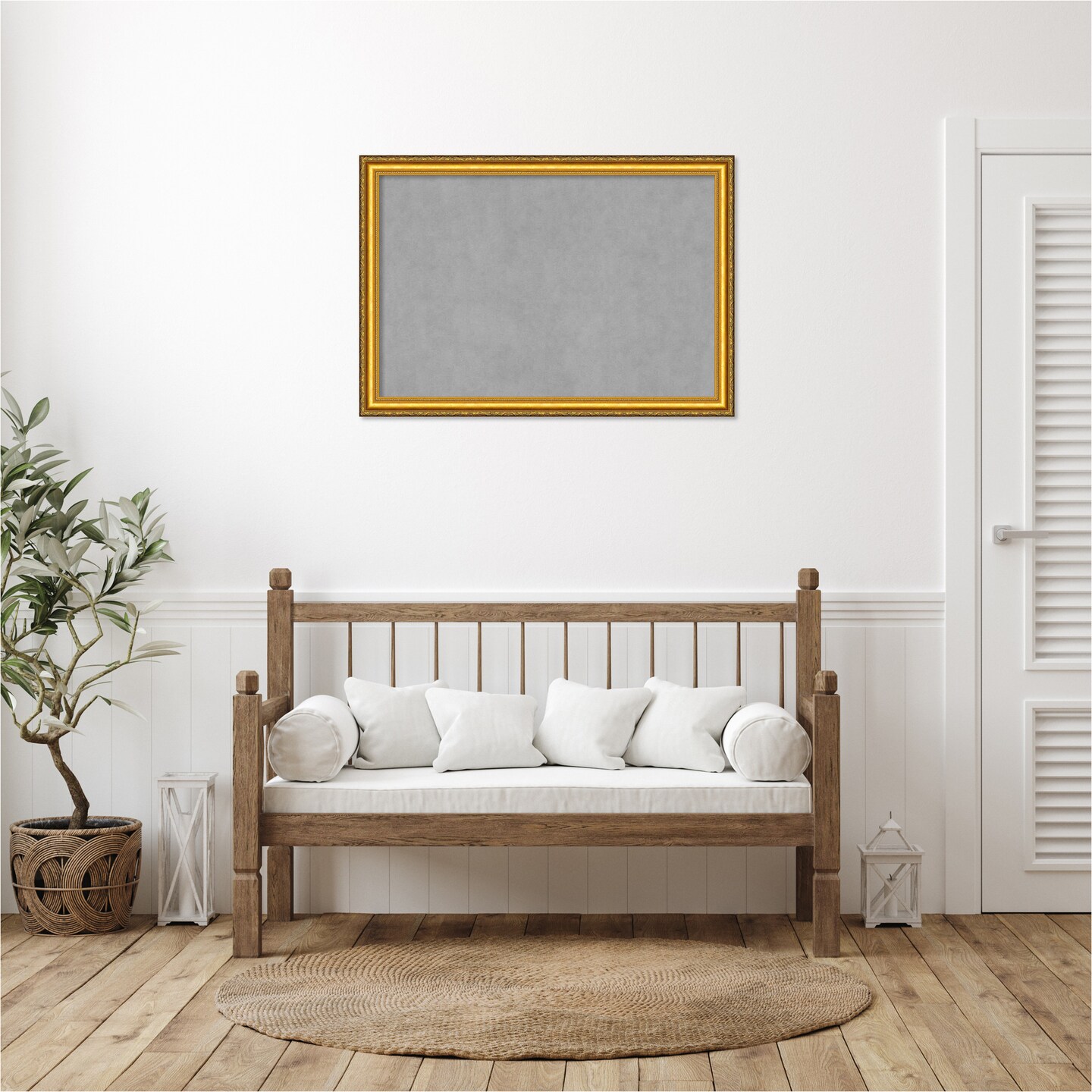 Colonial Embossed Gold Wood Framed Magnetic Board