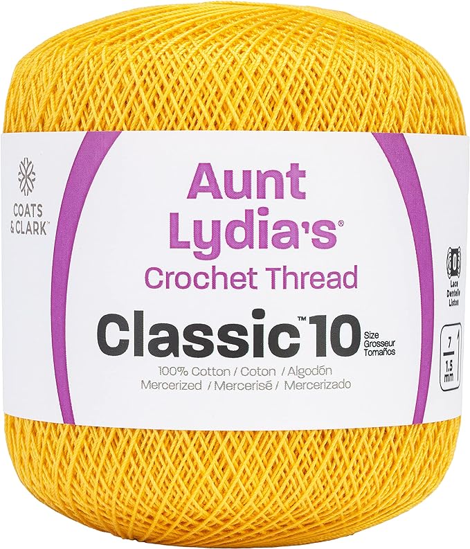 Coats &#x26; Clark Aunt Lydia&#x27;s Crochet Thread Cotton Classic 10-6 Skein Assortment (Brights)