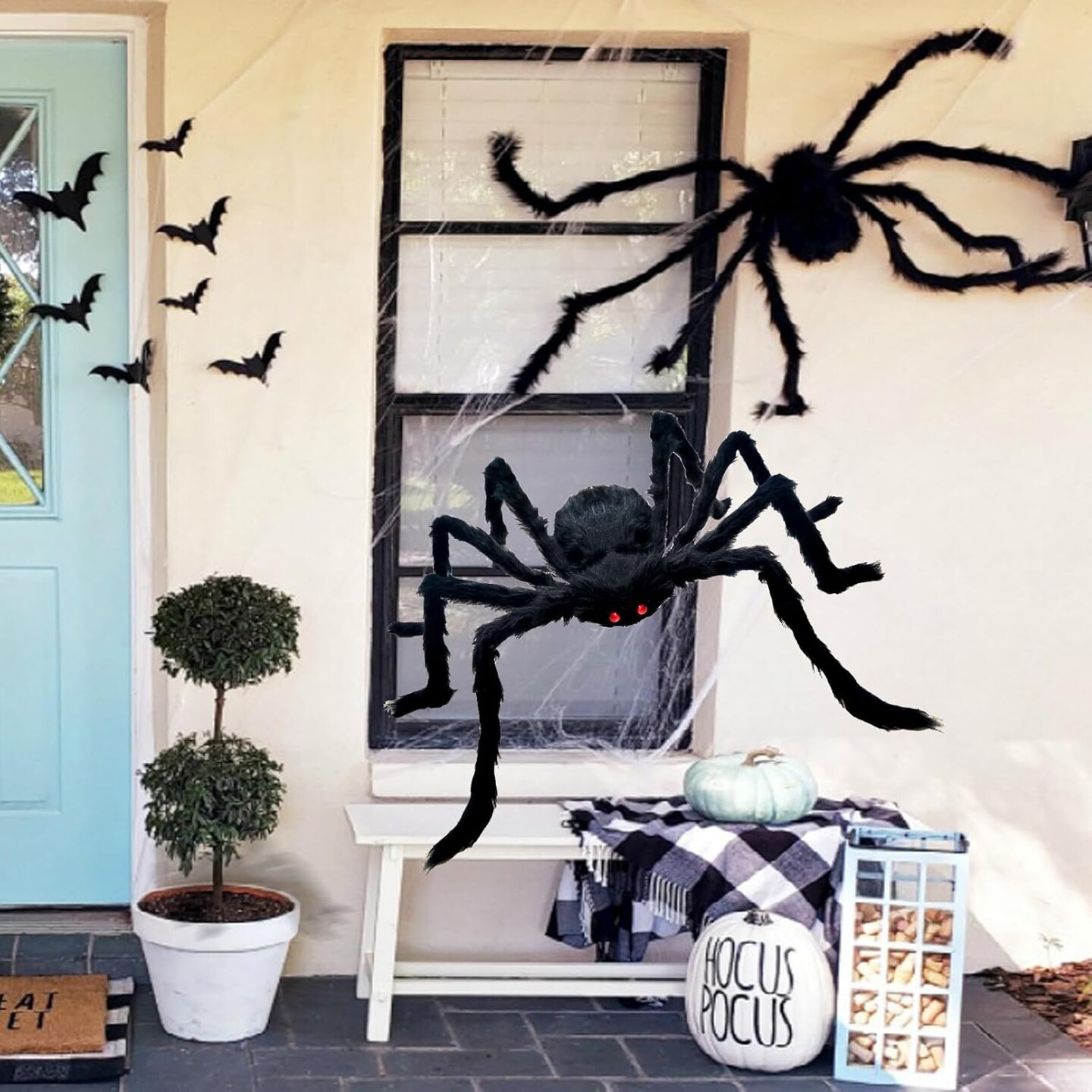 4 Pack Giant Halloween Spiders Decorations