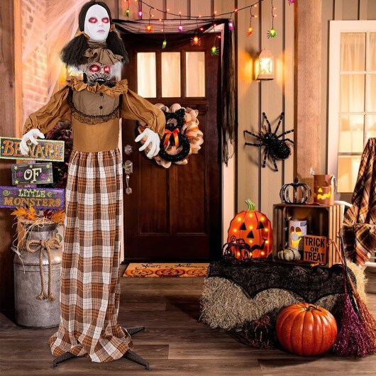 Halloween Animatronic Haunted Woman with Pop Up Head and Control Button