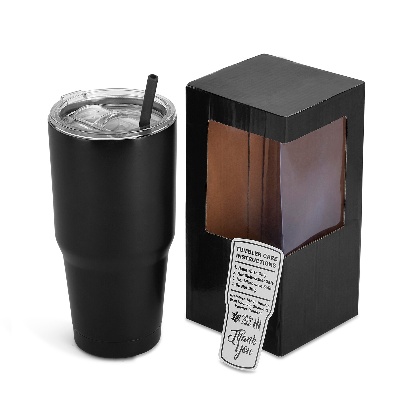 makerflo 30 oz Powder Coated Tumbler with Lid and Straw | Craft-Ready for DIY Gifts &#x26; Personalization (Laser Engravable, UV DTF, Epoxy, Vinyl) - Not for sublimation and DTF