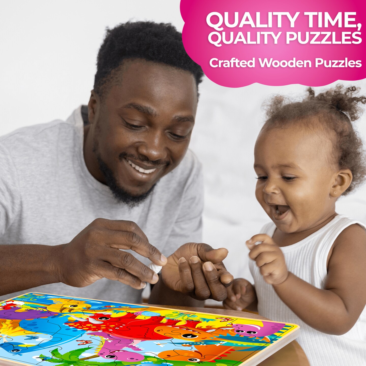 4 Set Wooden Puzzles for Toddlers | Animals, Vehicles &#x26; Space