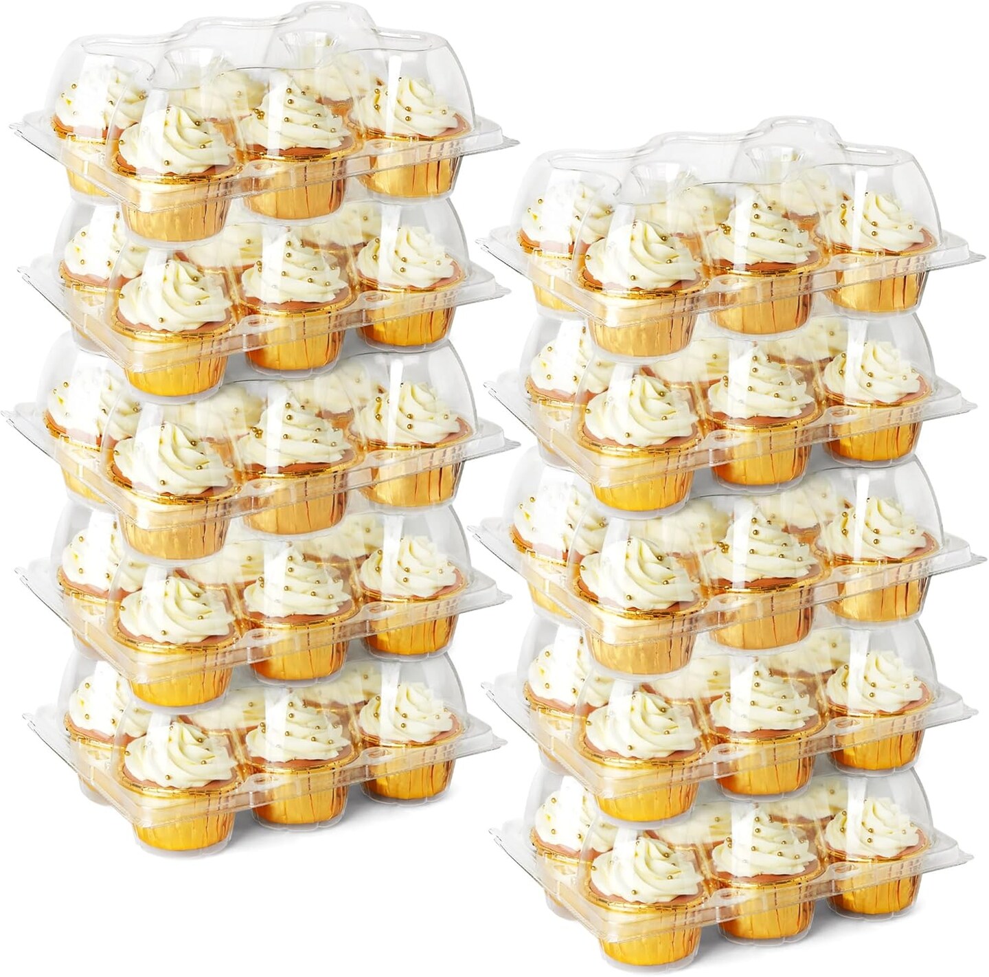 Half Dozen Clear Cupcake Boxes