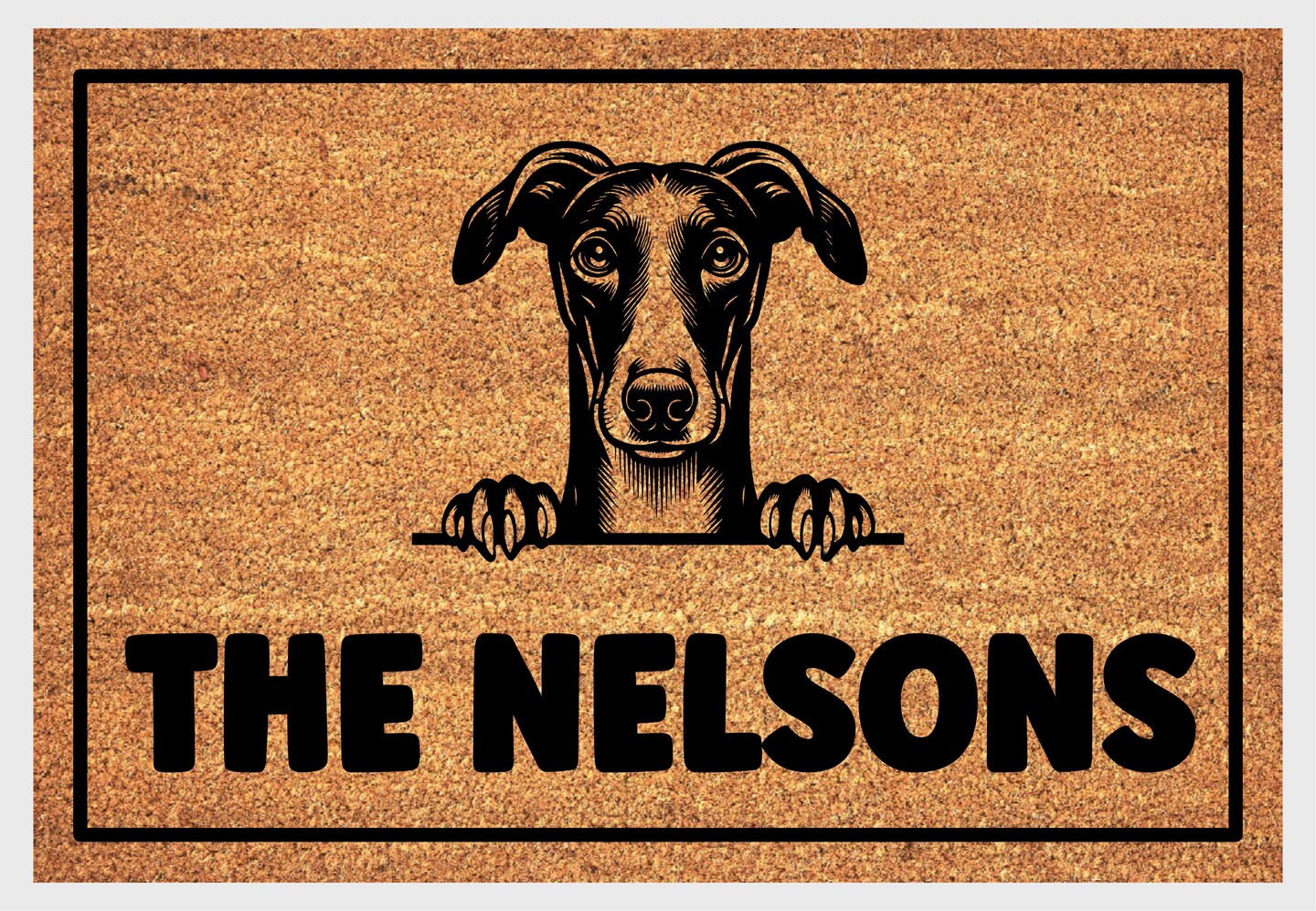 Greyhound Doormat Personalized Greyhound Welcome Mat Sizes  MakerPlace by Michaels