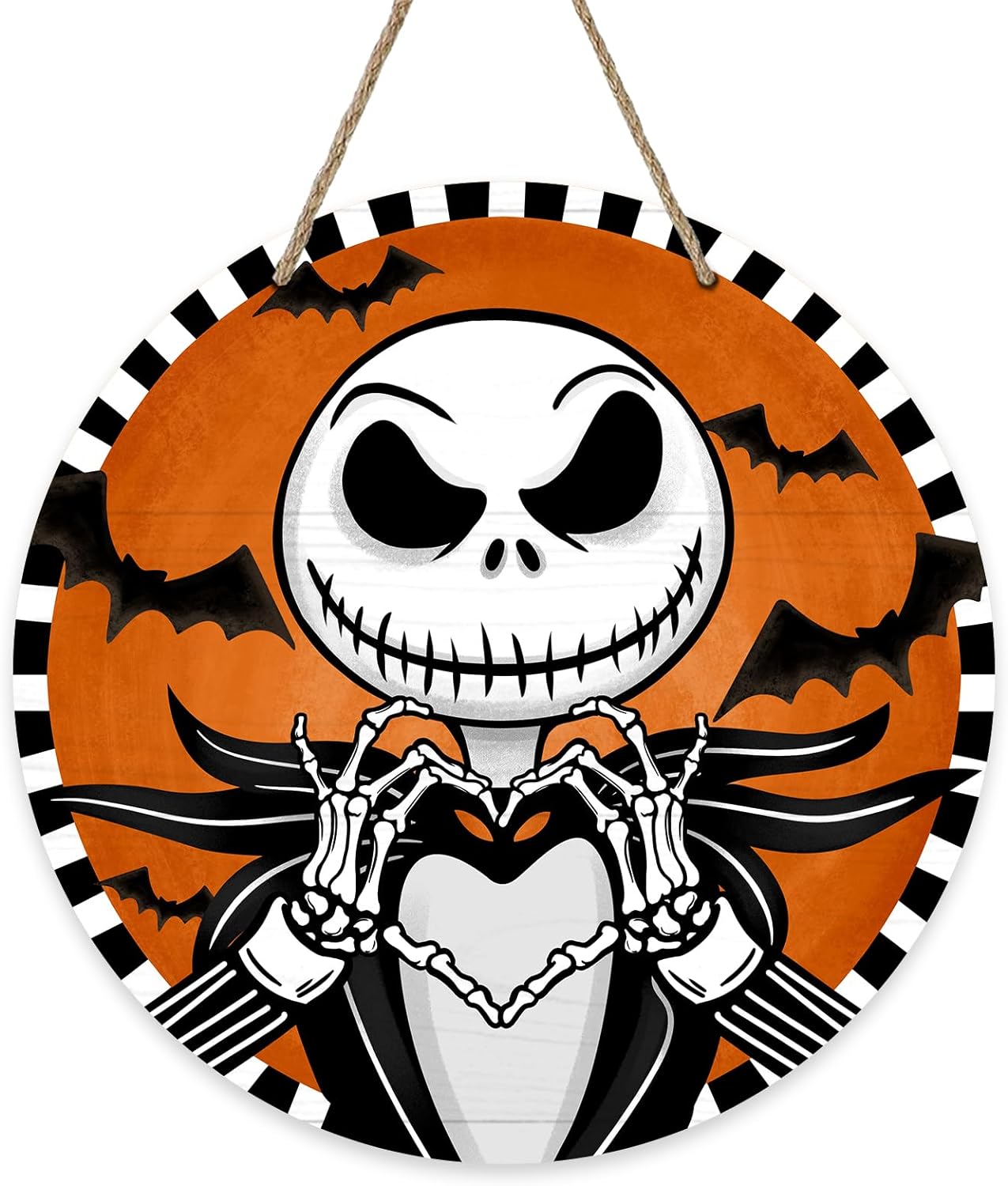 Halloween Jack Skellington Sign for Front Door Decor,