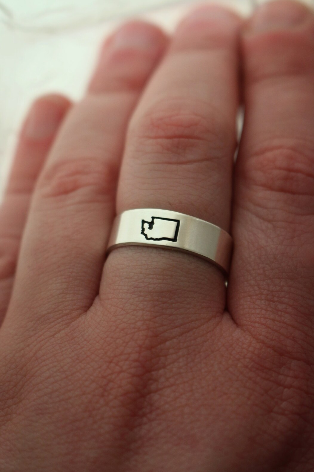52 States PR and DC US State Outline Ring Promise Ring Best Friend Birthday Gift Long Distance Relationship Ring ldr jewelry gift MakerPlace by Michaels