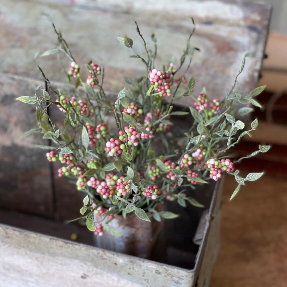 Meadow Berry Spray ( Pink ) 13" , Set of 4 - Home Floral Décor - Holiday Tree