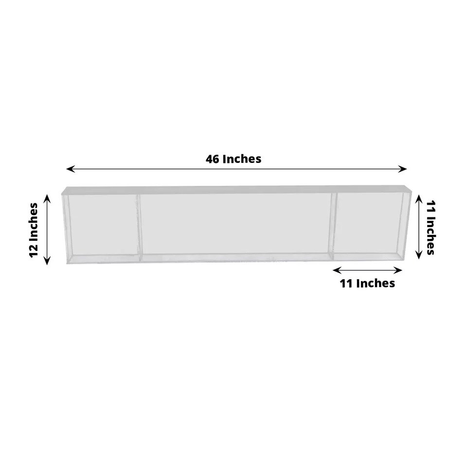 46&#x22; x 12&#x22; Clear Plexiglass Connector Plate for Rectangular Pedestal Stands Party