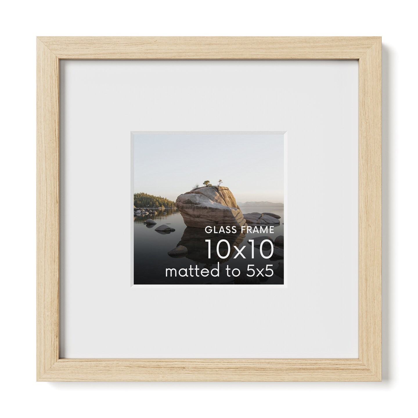 Haus and Hues Oak Wood Picture Frames Matted with Real Glass