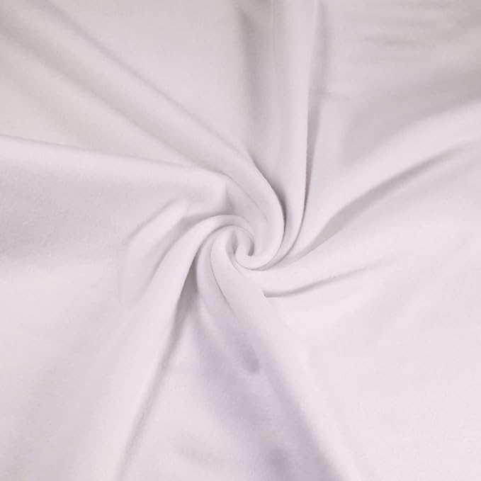 FabricLA | Sweatshirt Fleece | 60&#x22; Wide | Poly Cotton Blend | Soft Comfy Apparel Fabric | White | Sold by The Yard